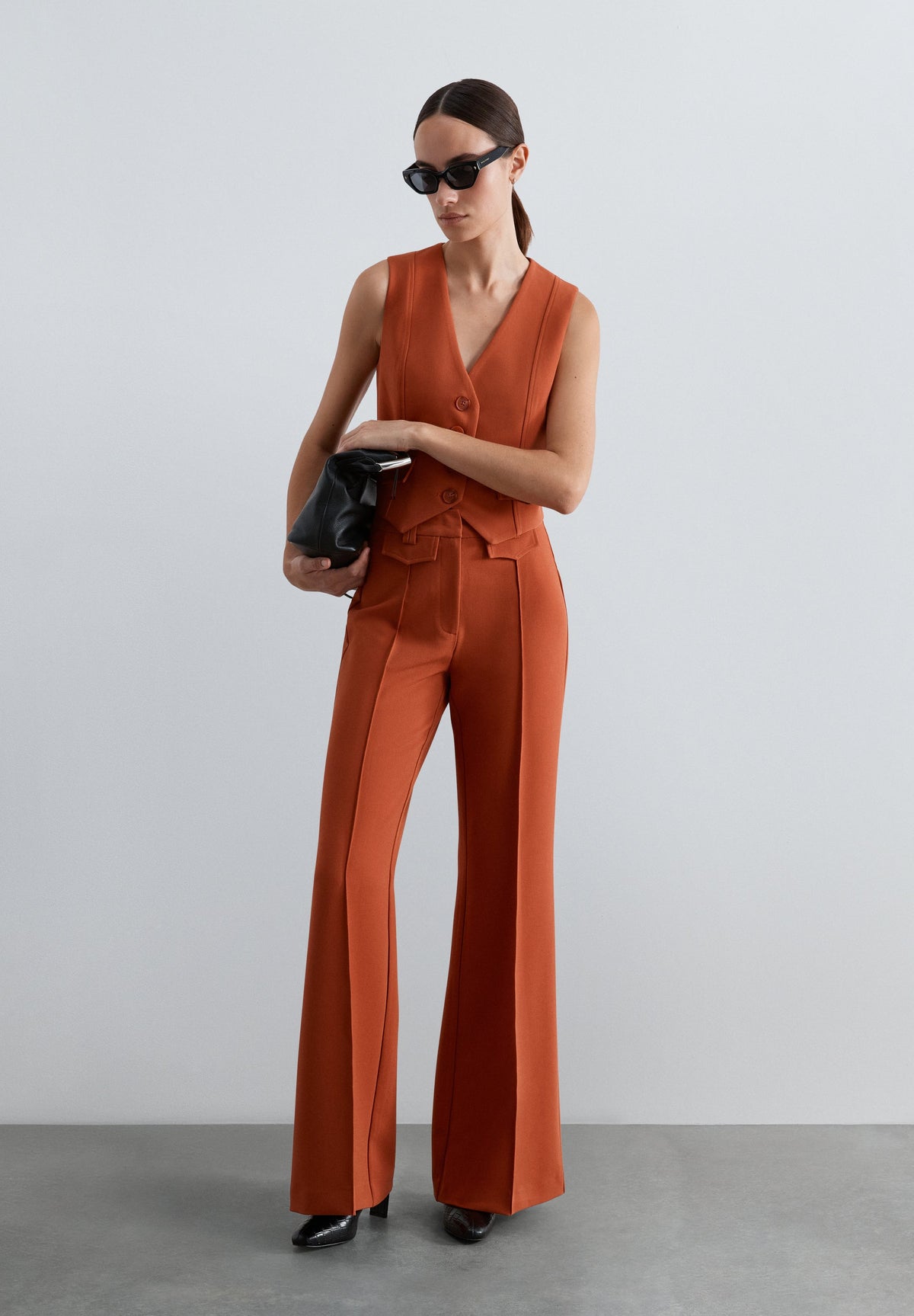 DARTED BOOTCUT TROUSERS