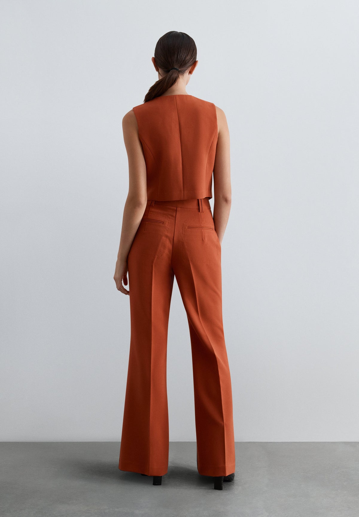DARTED BOOTCUT TROUSERS