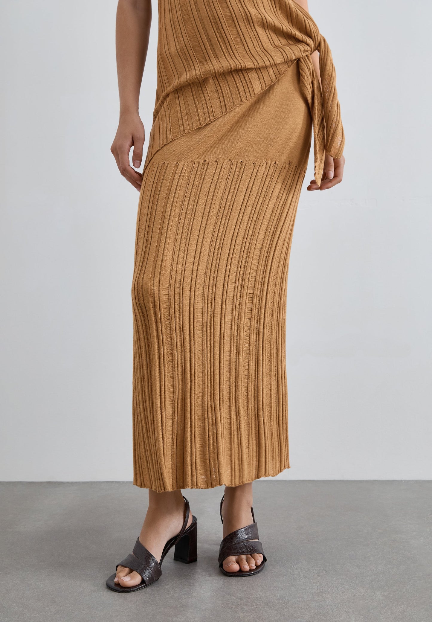 LONG OPENWORK KNIT SKIRT