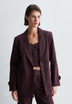 CHECK BLAZER WITH BUTTON DETAIL