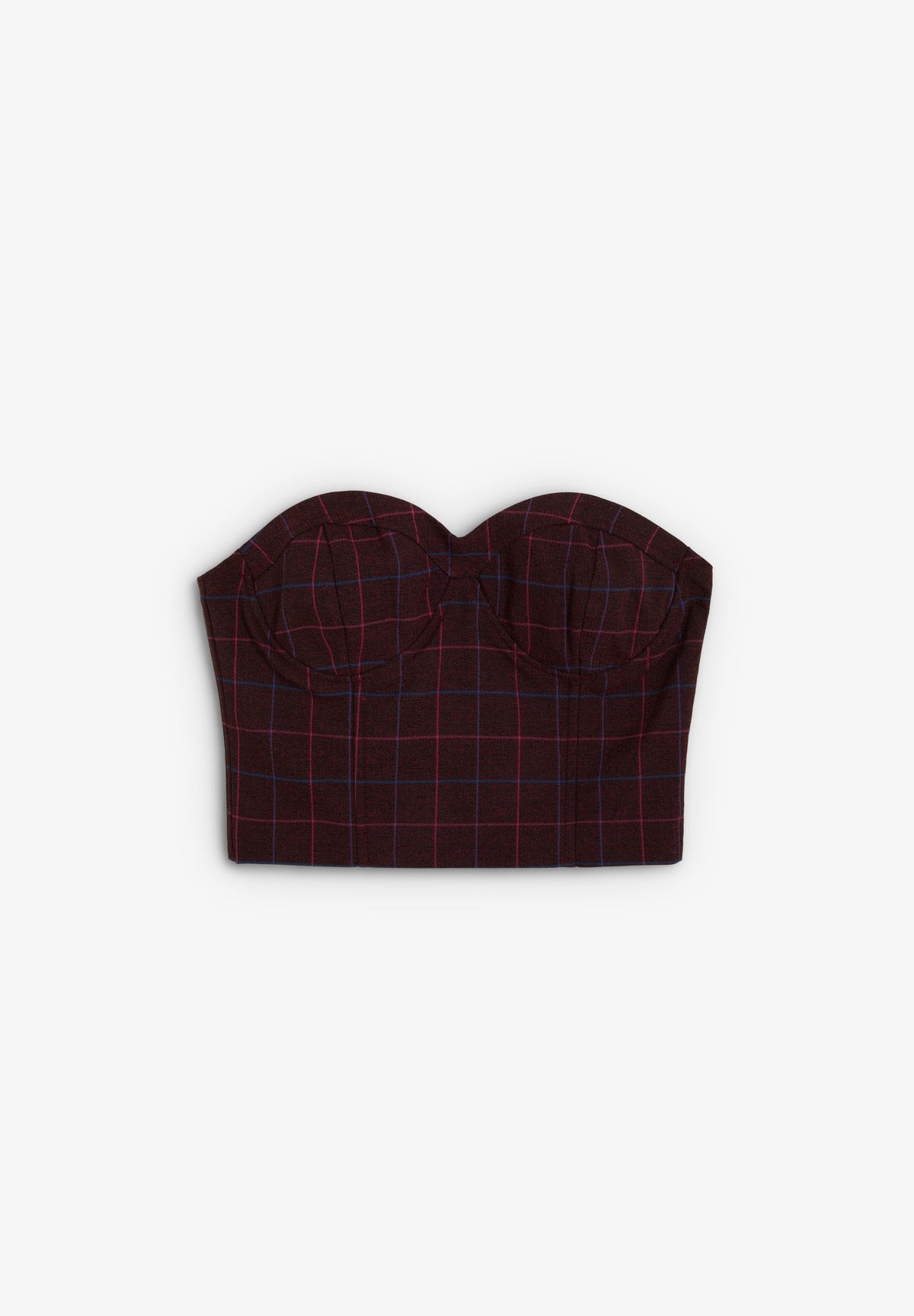 CHECKED STRAPLESS TOP