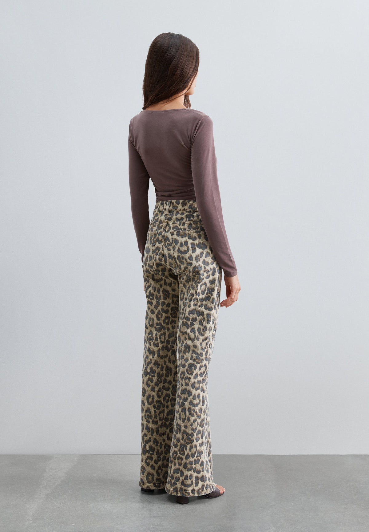 ANIMAL PRINT BOOTCUT JEANS