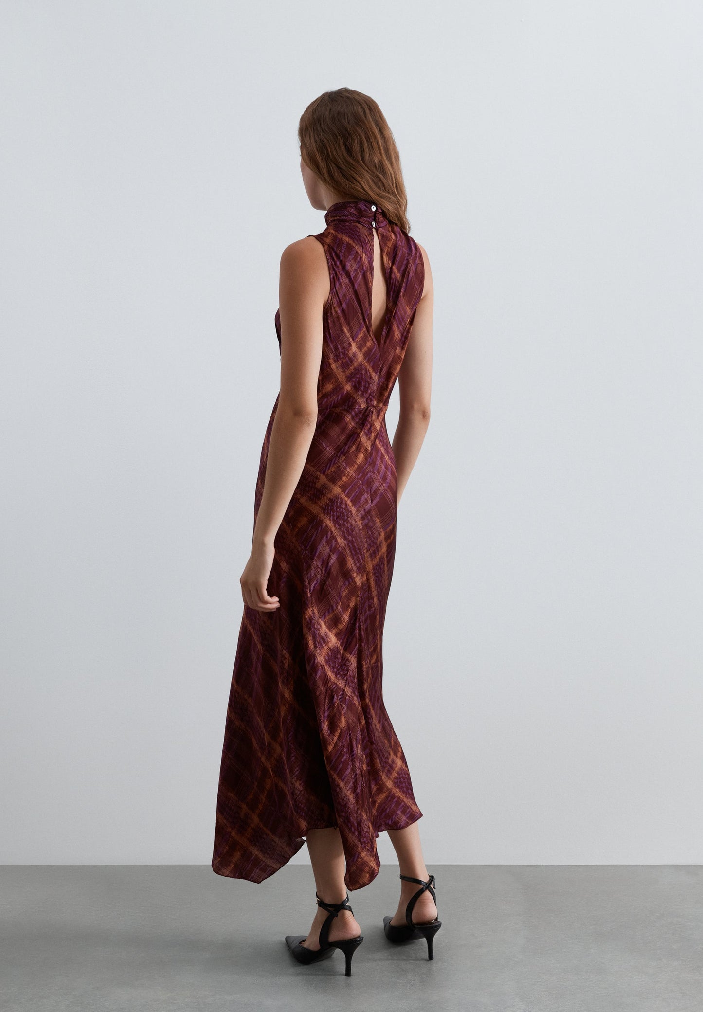 PRINTED HALTERNECK DRESS