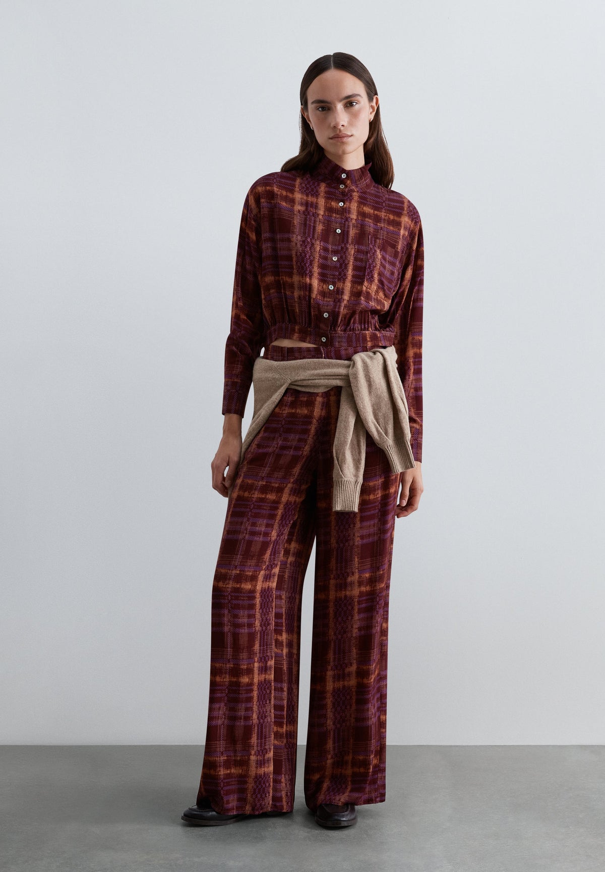 WIDE LEG PRINTED TROUSERS