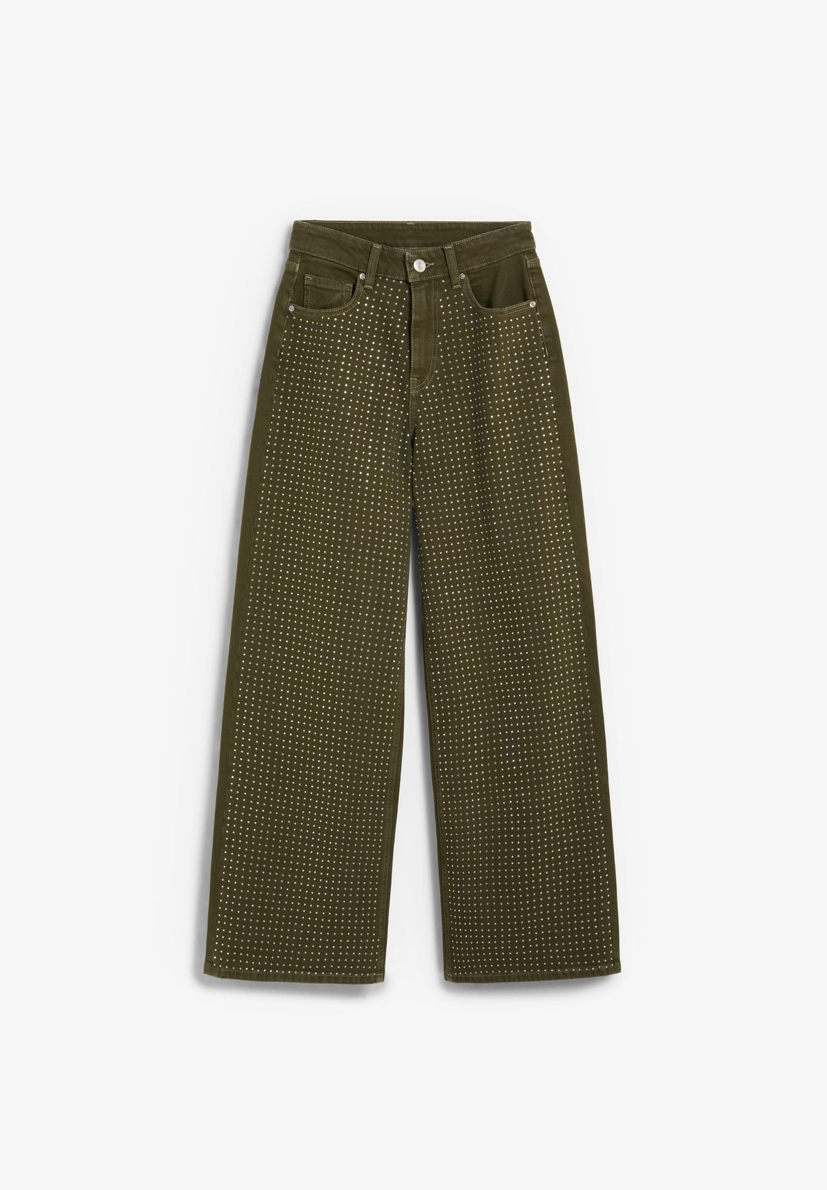 WIDE LEG JEANS WITH RHINESTONES