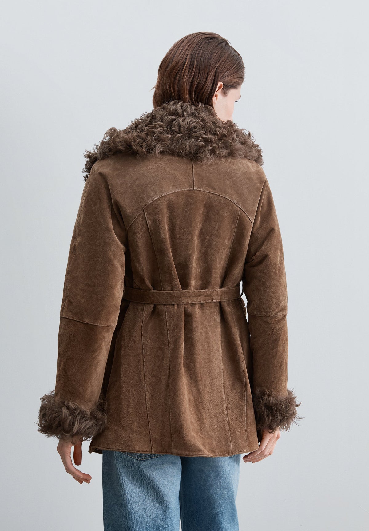 COAT WITH NATURAL FUR COLLAR