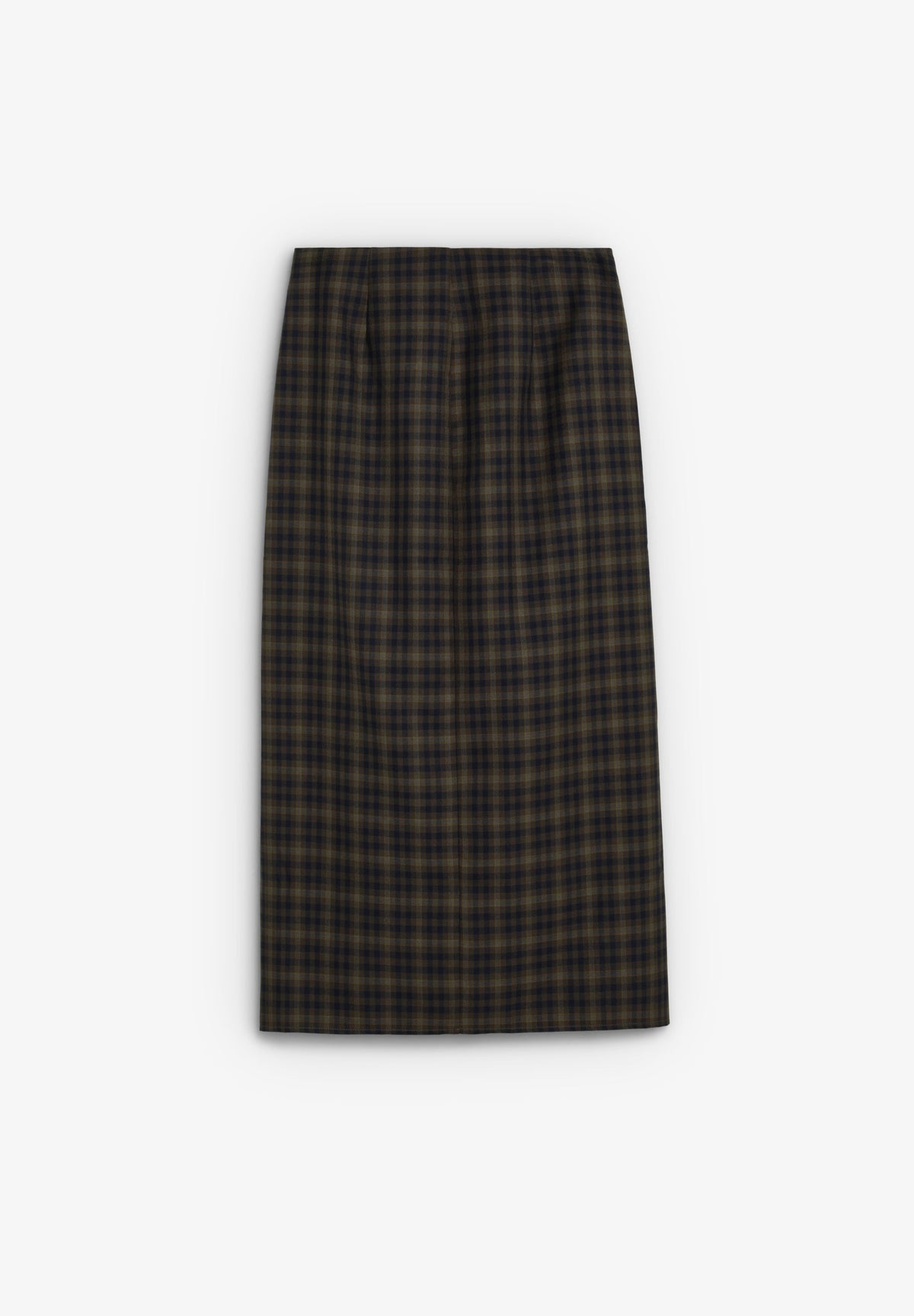 CHECK SATIN SKIRT