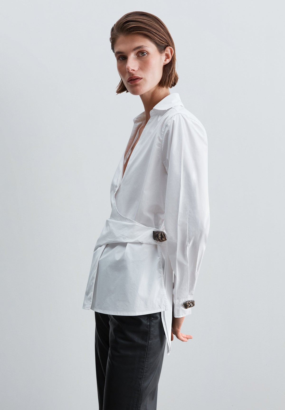 WRAP SHIRT WITH APPLIQUÉS