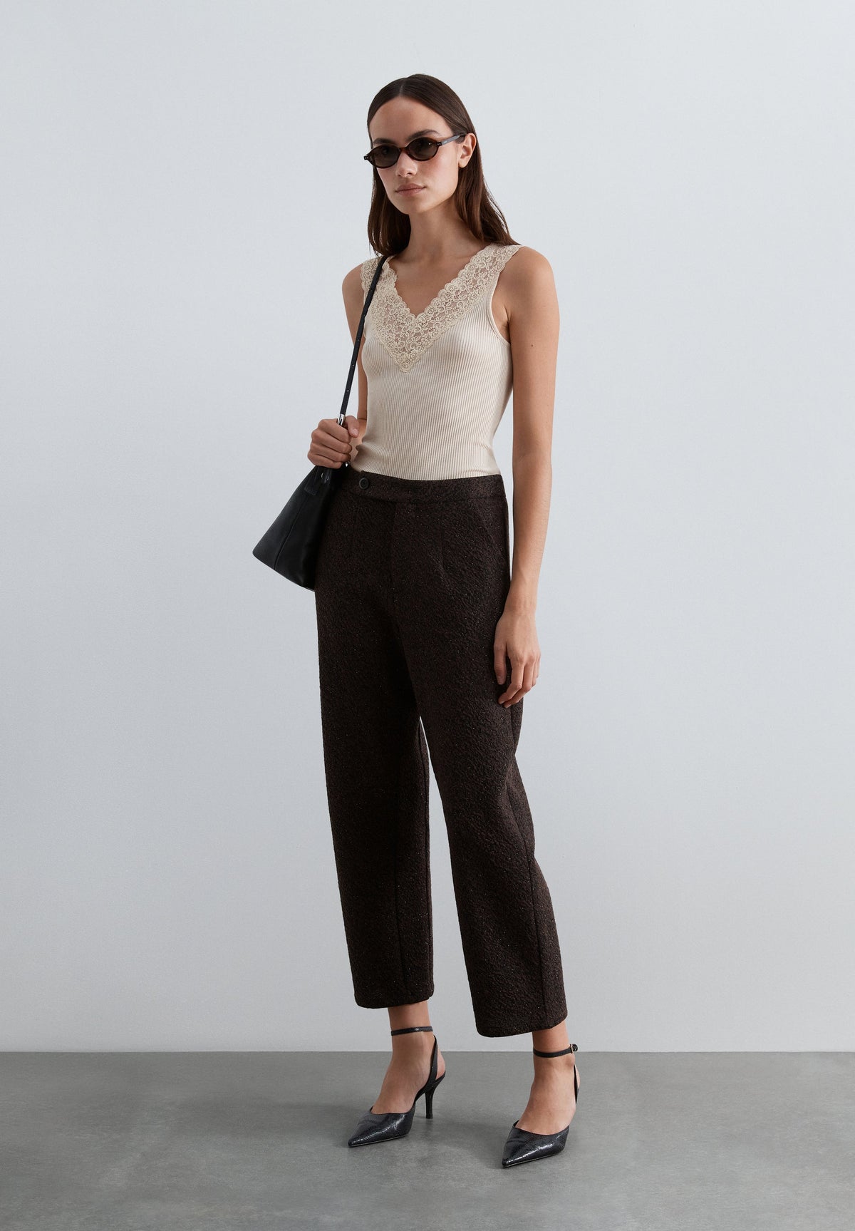 STRAIGHT LUREX TROUSERS