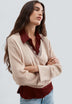 V-NECK SWEATER WITH LACE DETAIL