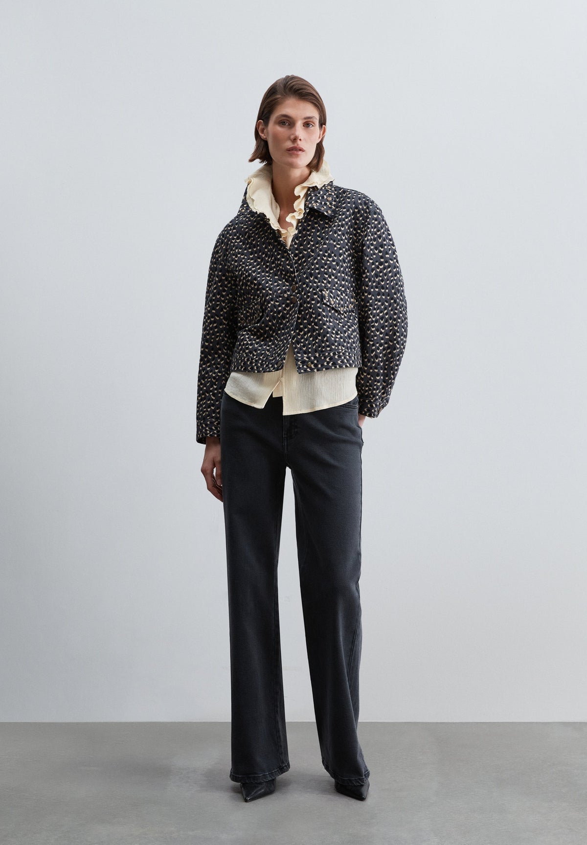 PRINTED JACKET WITH STUDS