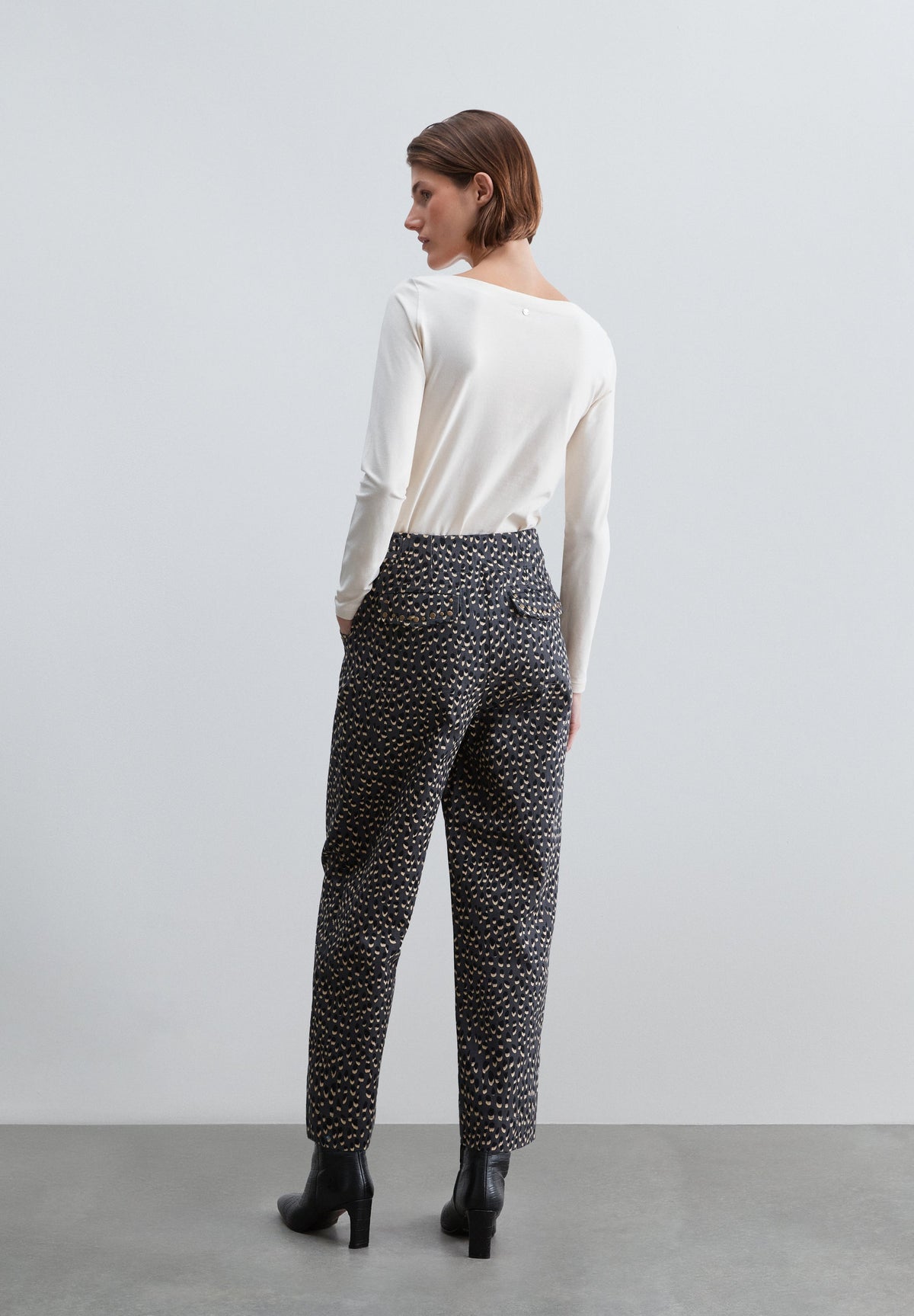 STUDDED PRINT TROUSERS
