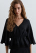 SATIN TOP WITH V-NECK