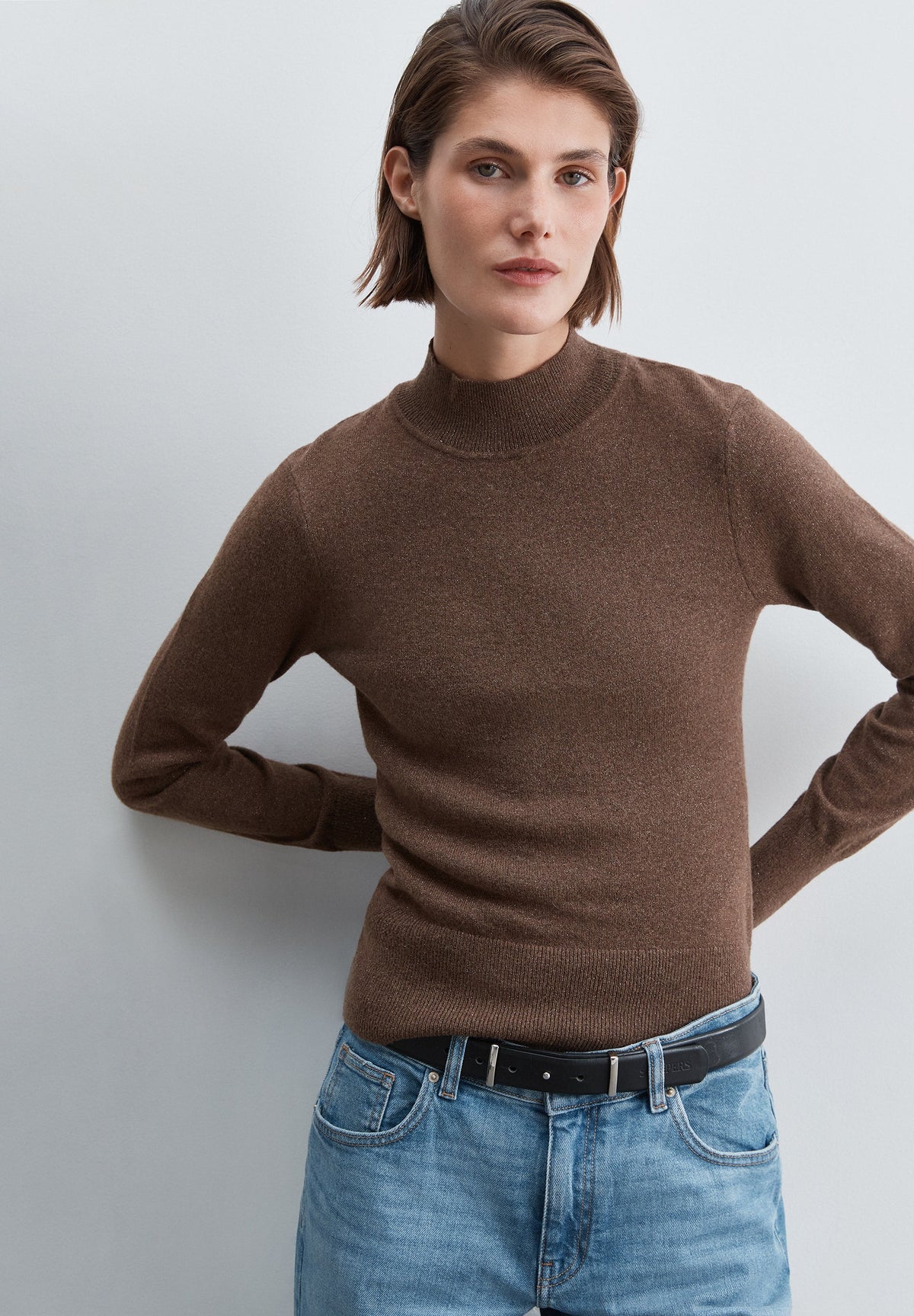 LUREX SWEATER WITH PERKINS COLLAR