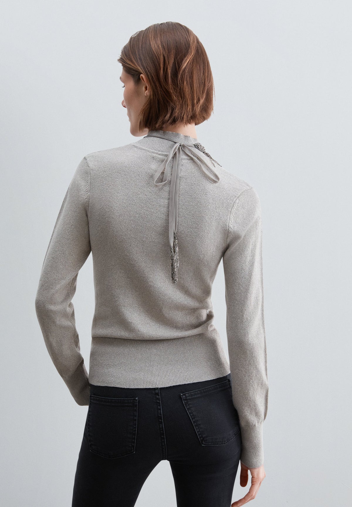 LUREX SWEATER WITH PERKINS COLLAR