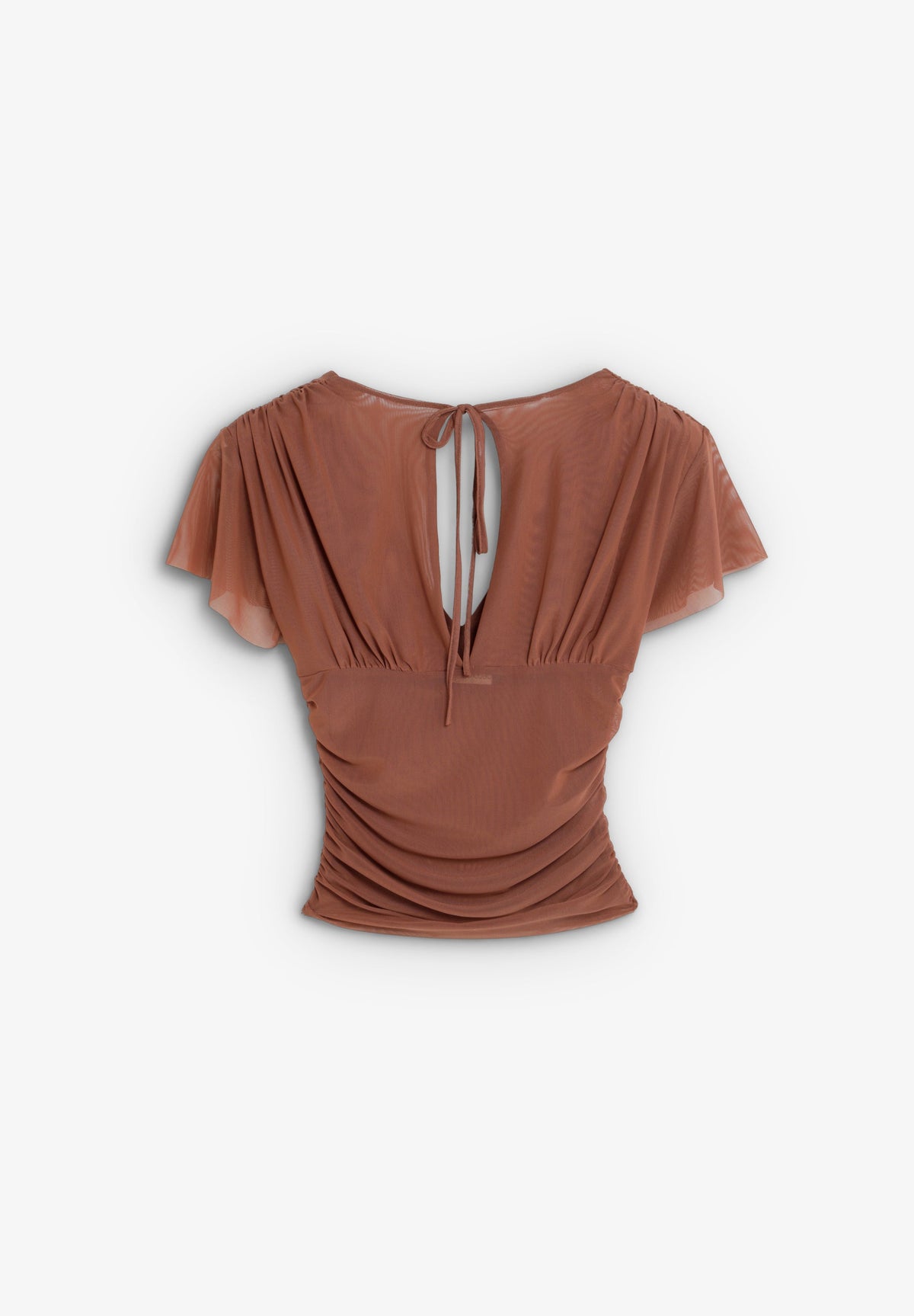 V-NECK MESH TOP