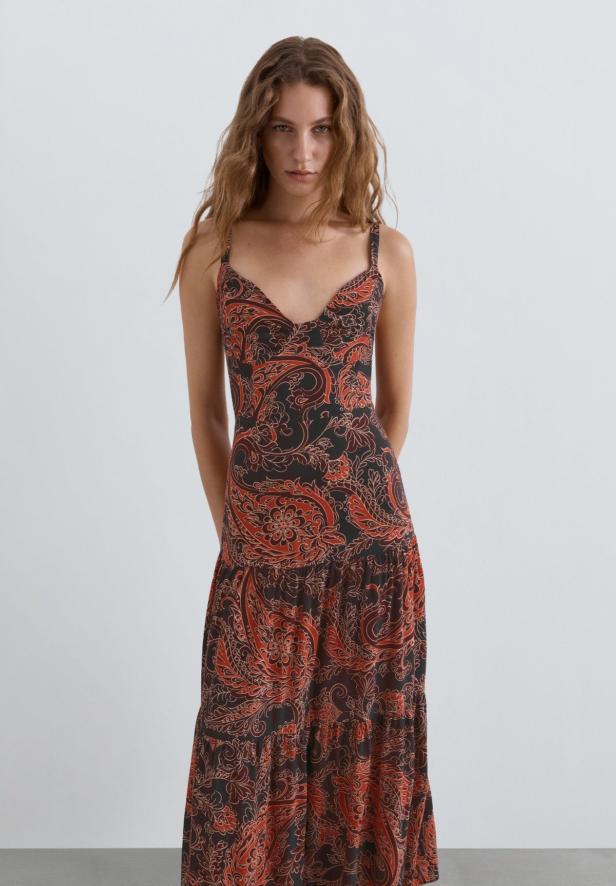 TEXTURED PRINT DRESS