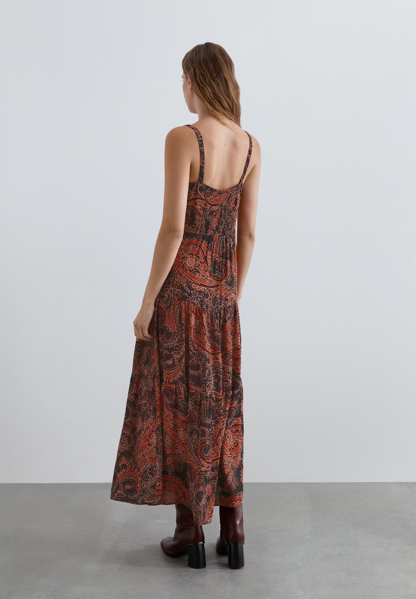 TEXTURED PRINT DRESS