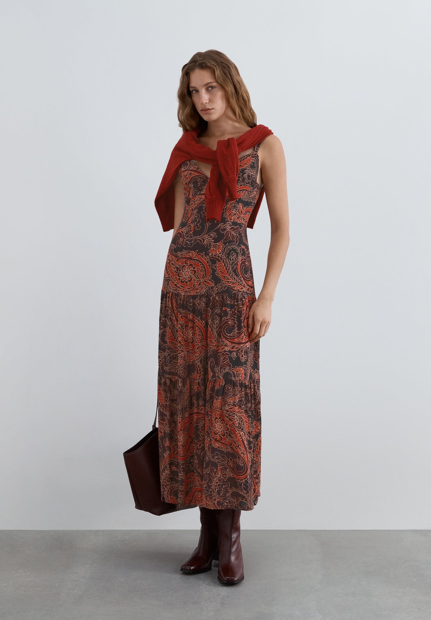 TEXTURED PRINT DRESS