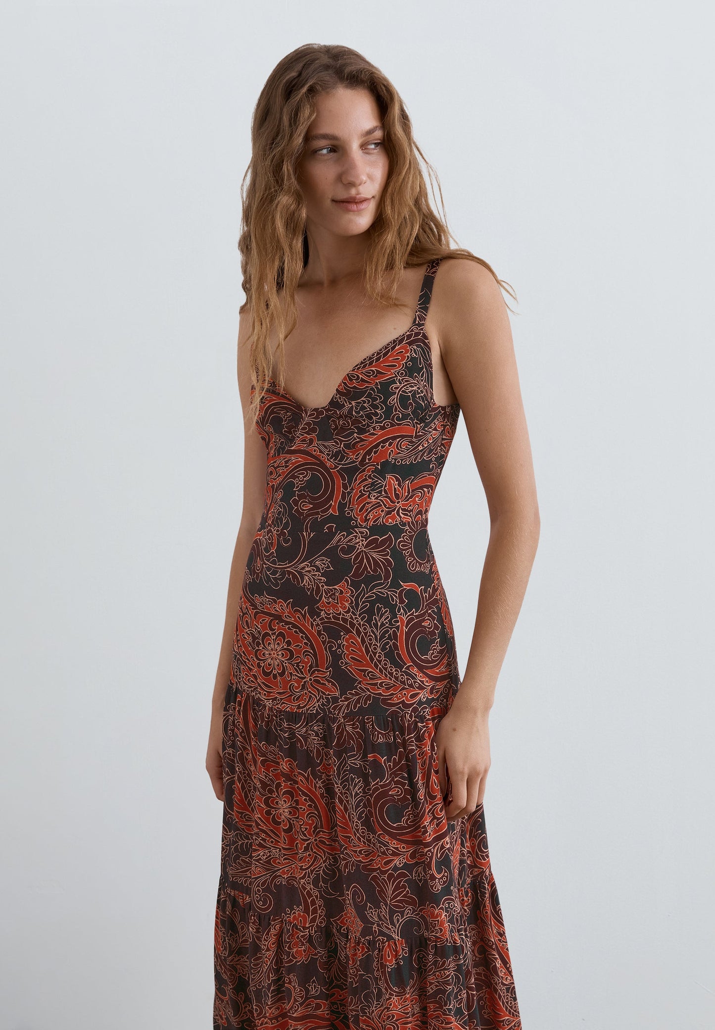 TEXTURED PRINT DRESS