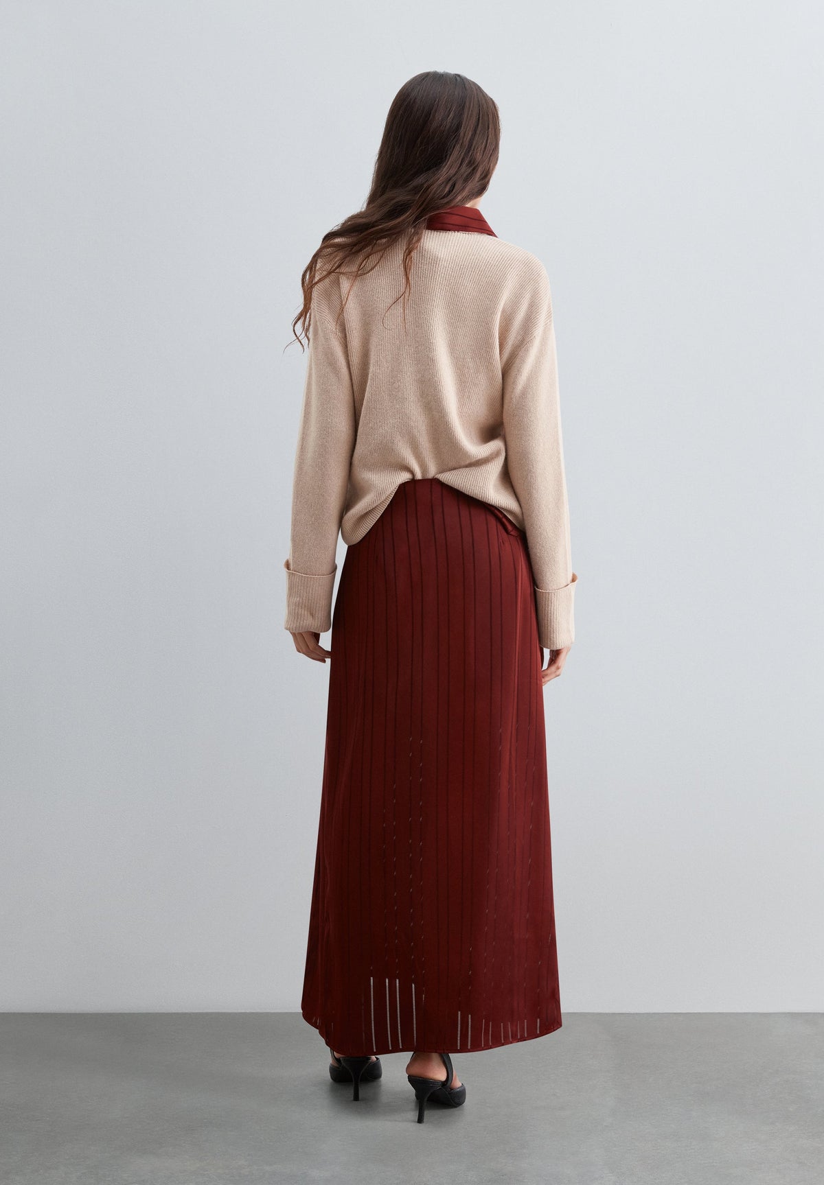 STRIPED OPENWORK SKIRT
