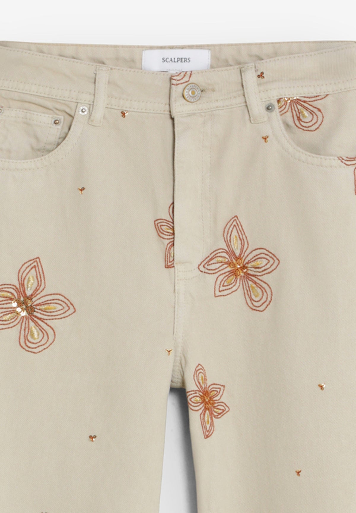 JEANS WITH FLORAL EMBROIDERY