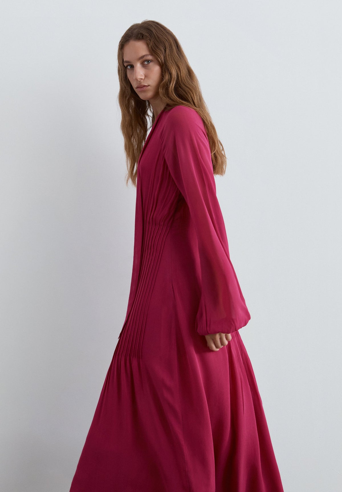 PLEATED BODICE DRESS