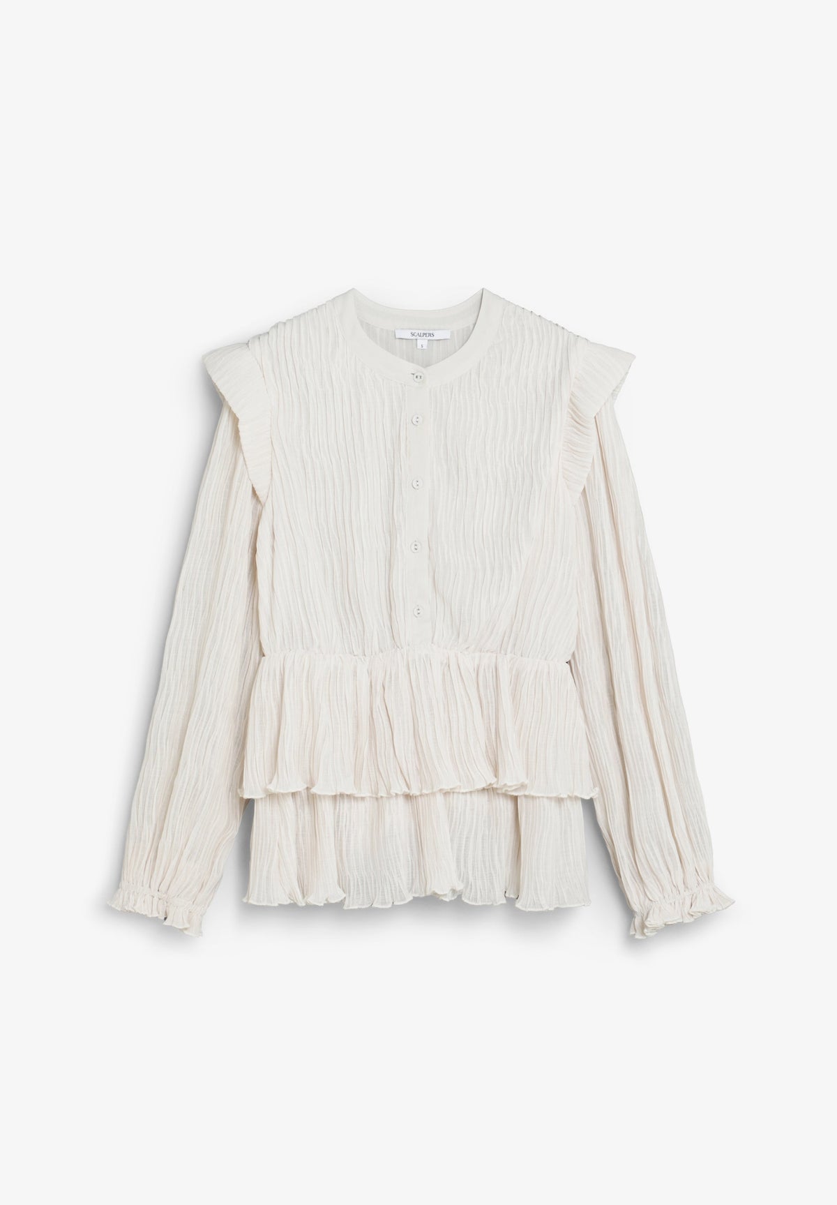 PLEATED RUFFLE BLOUSE