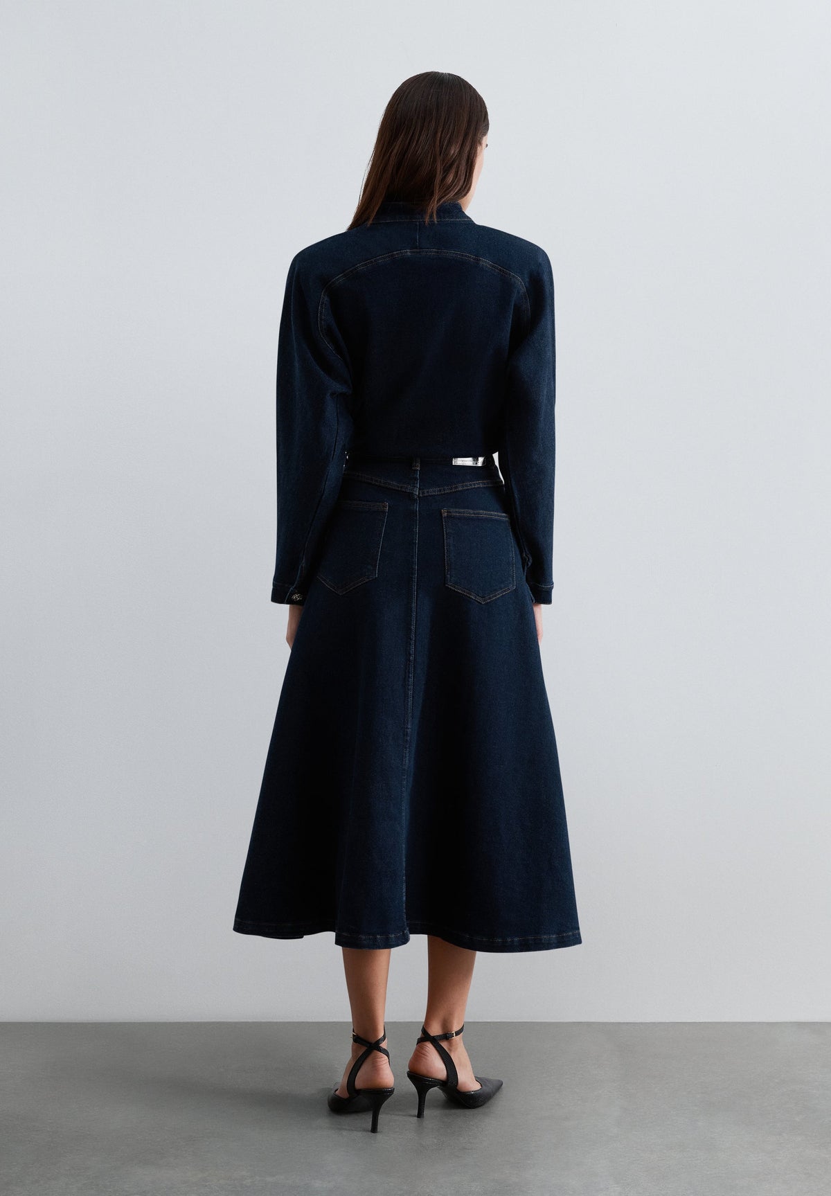 WIDE SLEEVE DENIM DRESS