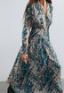 PRINTED DRAPED-WAIST DRESS
