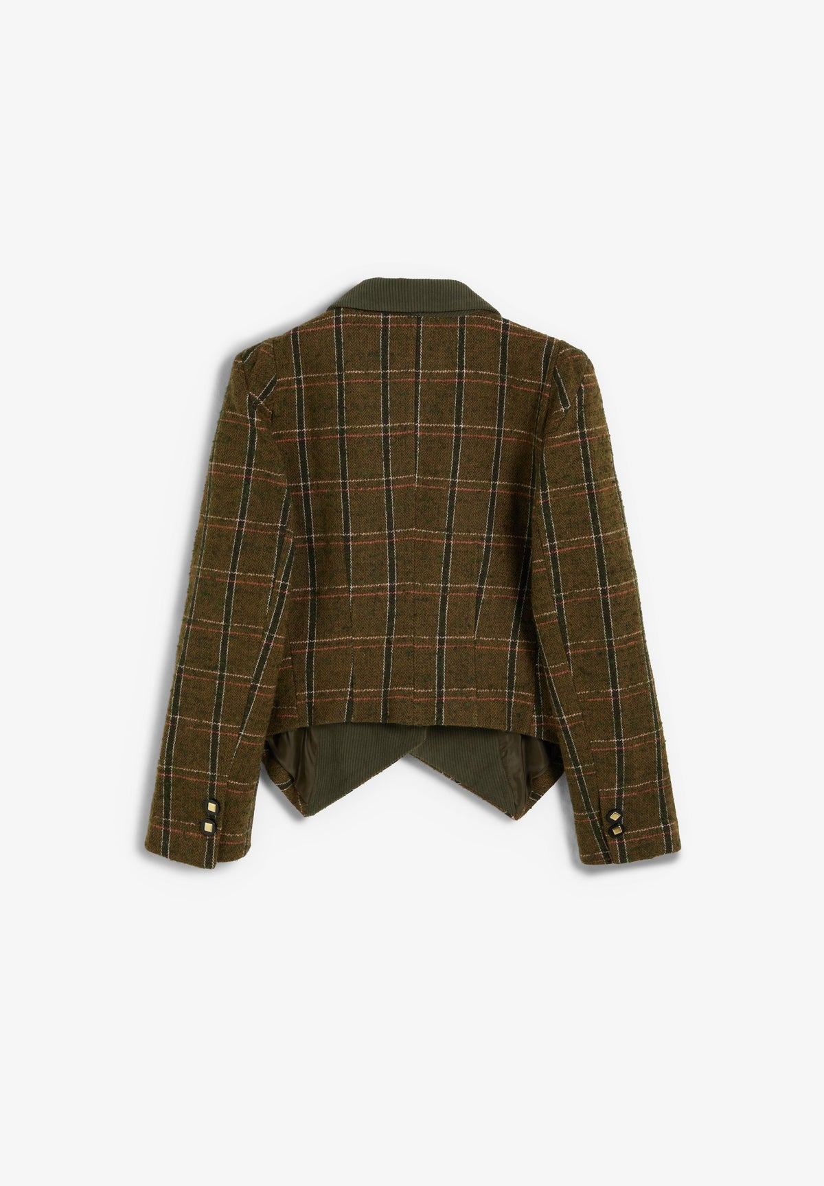 CHECK BLAZER WITH LAPEL DETAIL