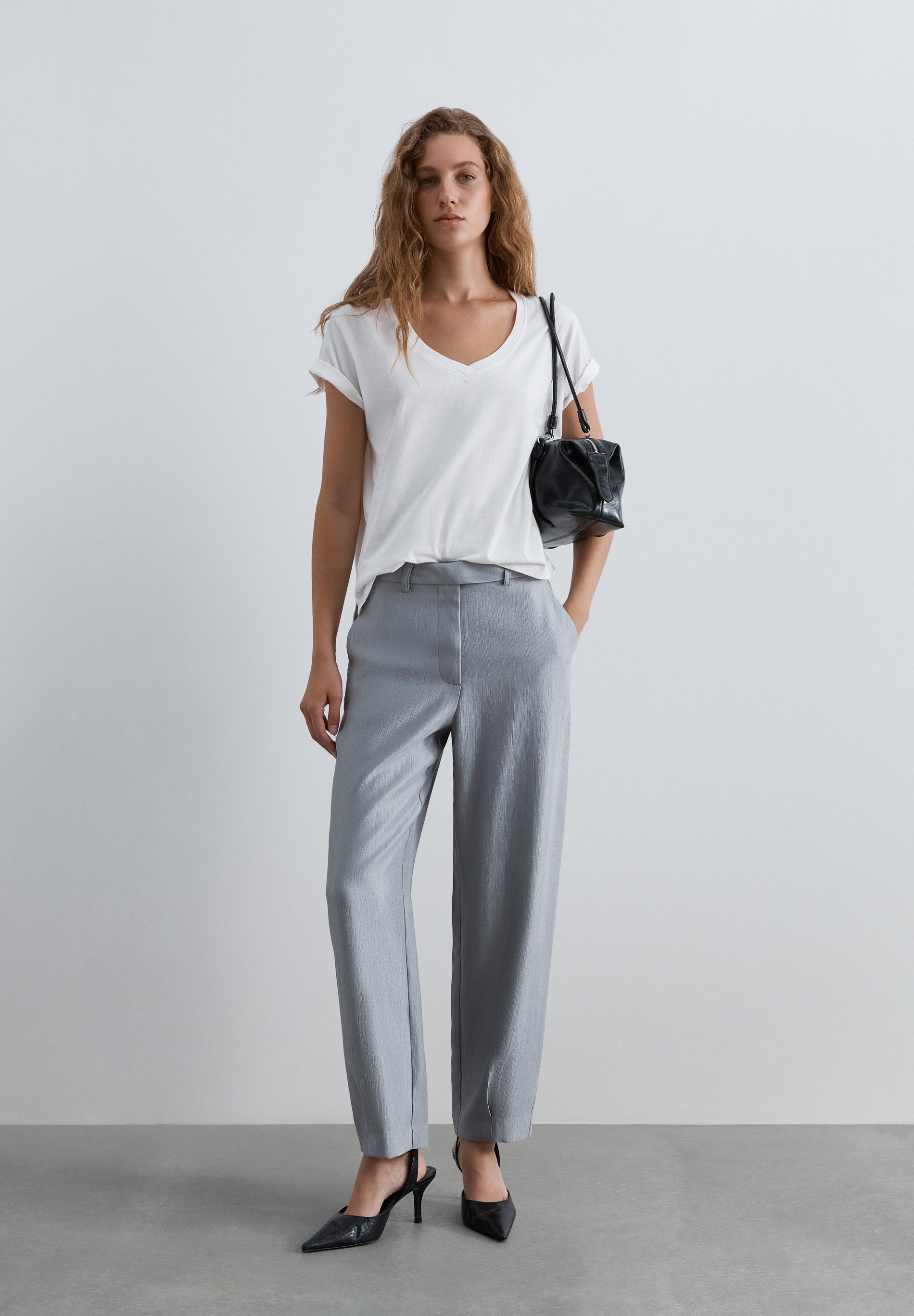 HIGH-WAIST STRAIGHT TROUSERS