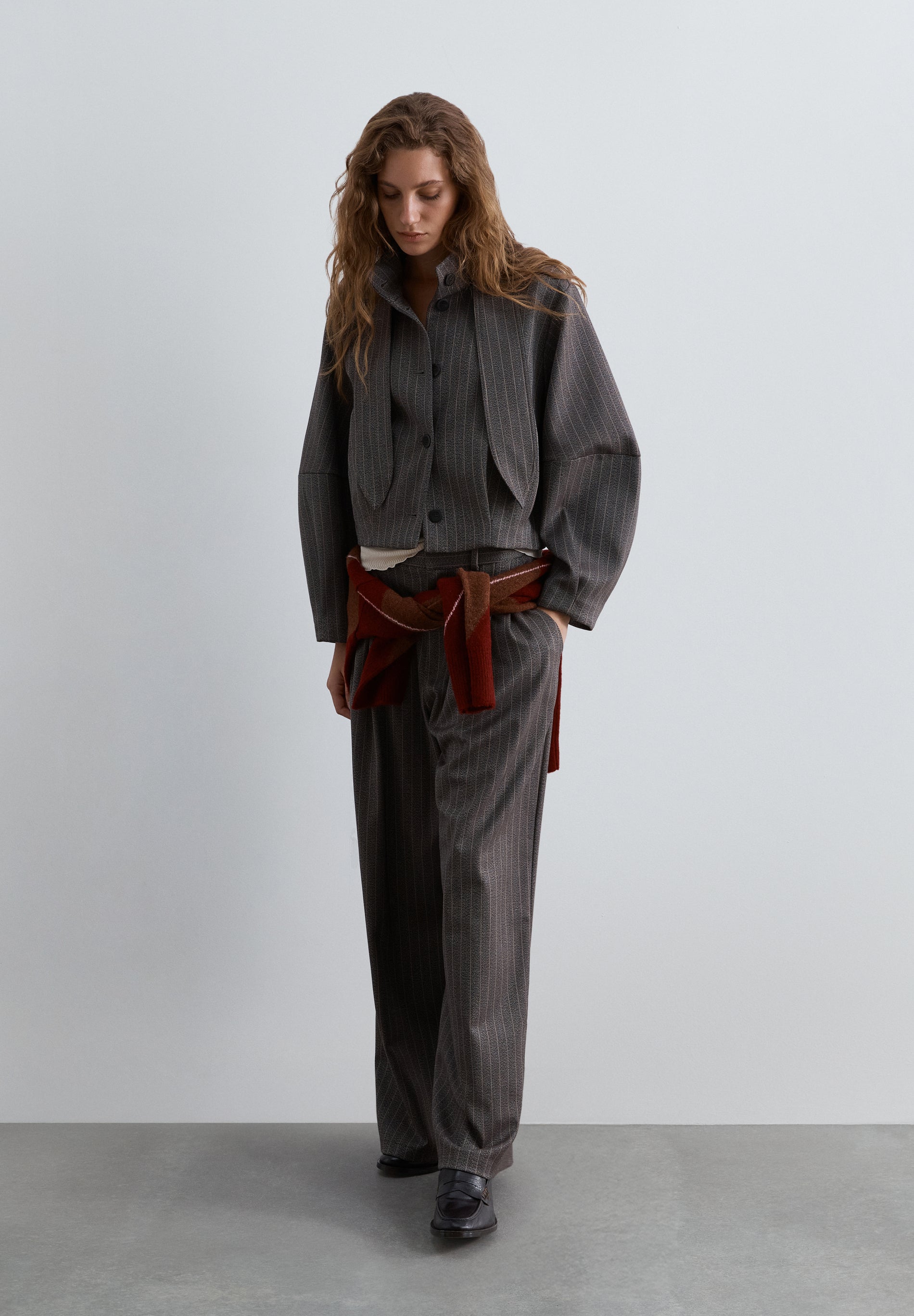 PINSTRIPE DARTED TROUSERS