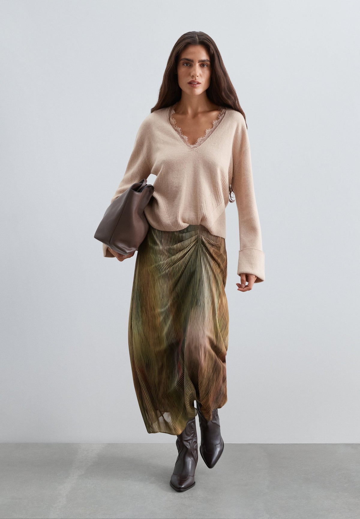 MULTICOLOURED PLEATED SKIRT
