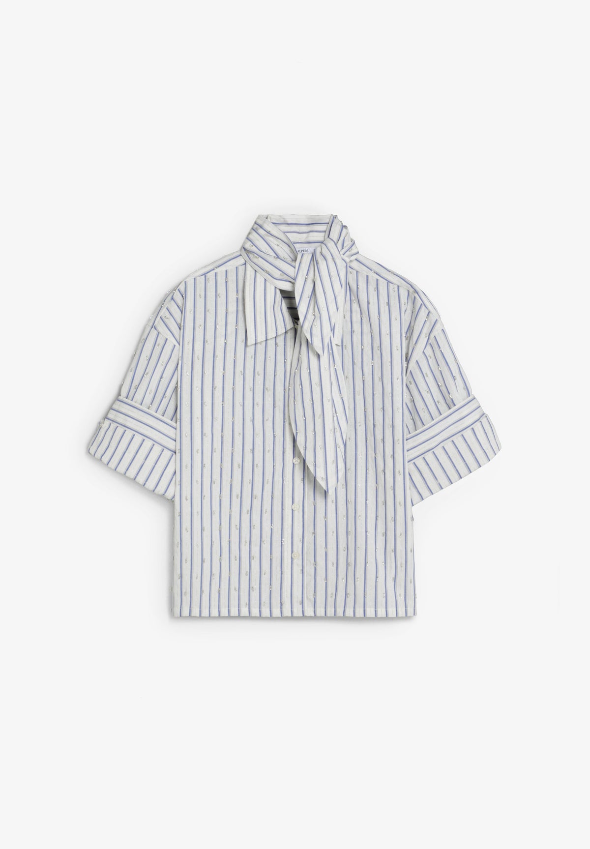 STRIPED TIE COLLAR SHIRT