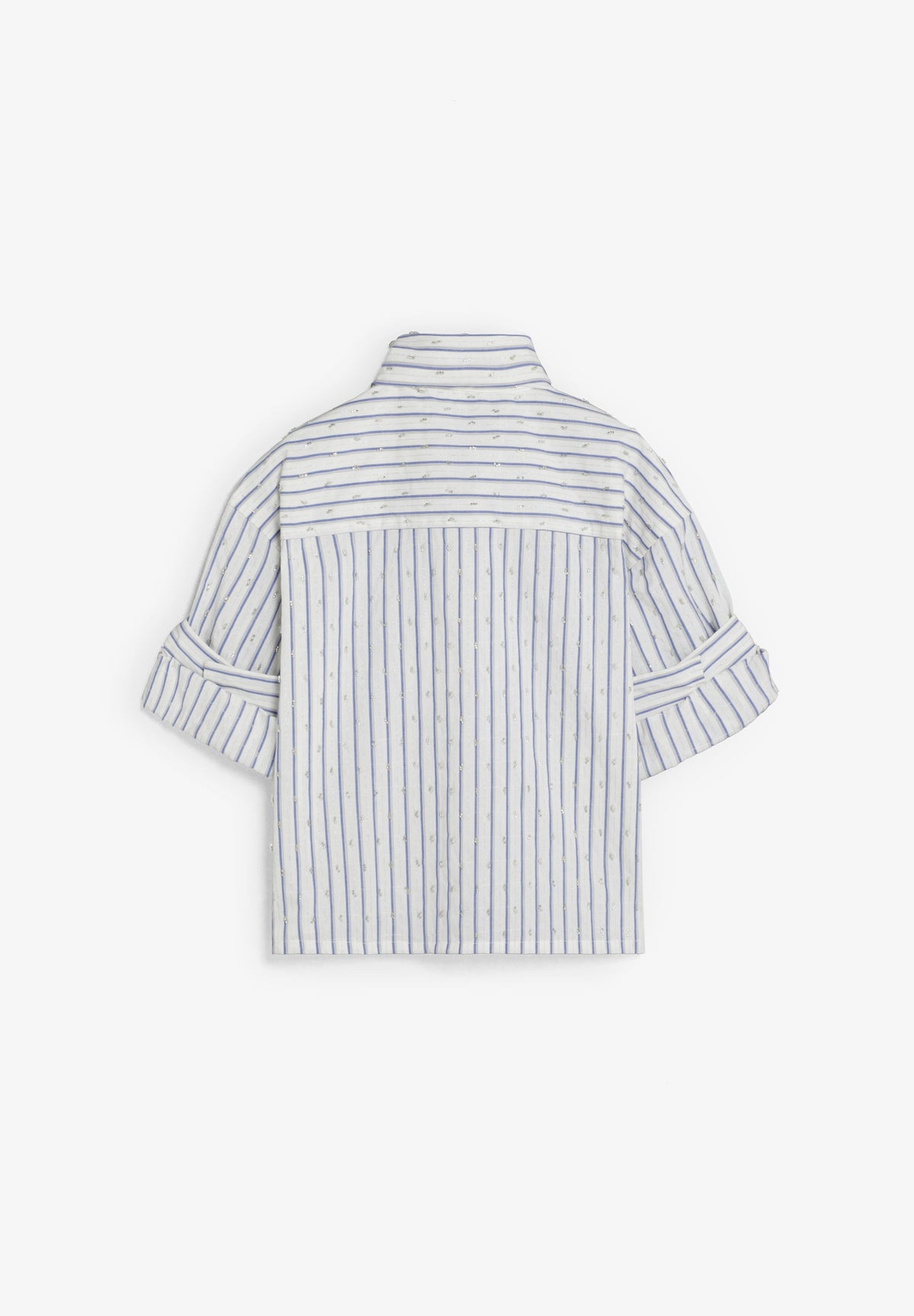 STRIPED TIE COLLAR SHIRT