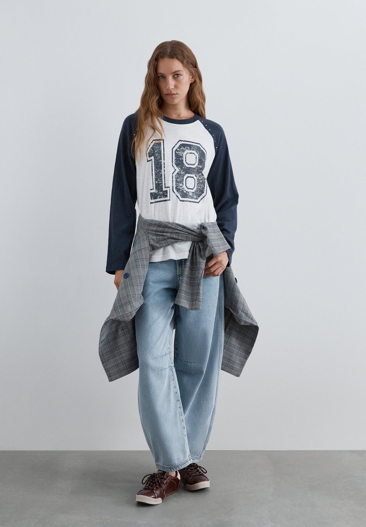 PRINTED T-SHIRT WITH CONTRAST SLEEVES