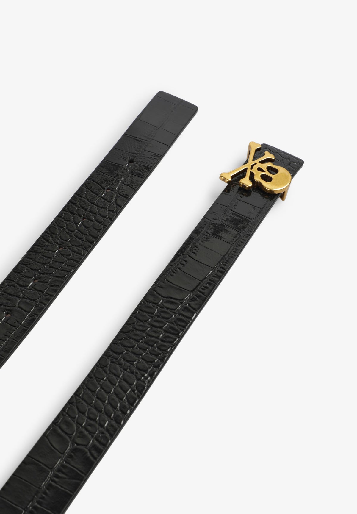 REVERSIBLE LEATHER BELT WITH SKULL