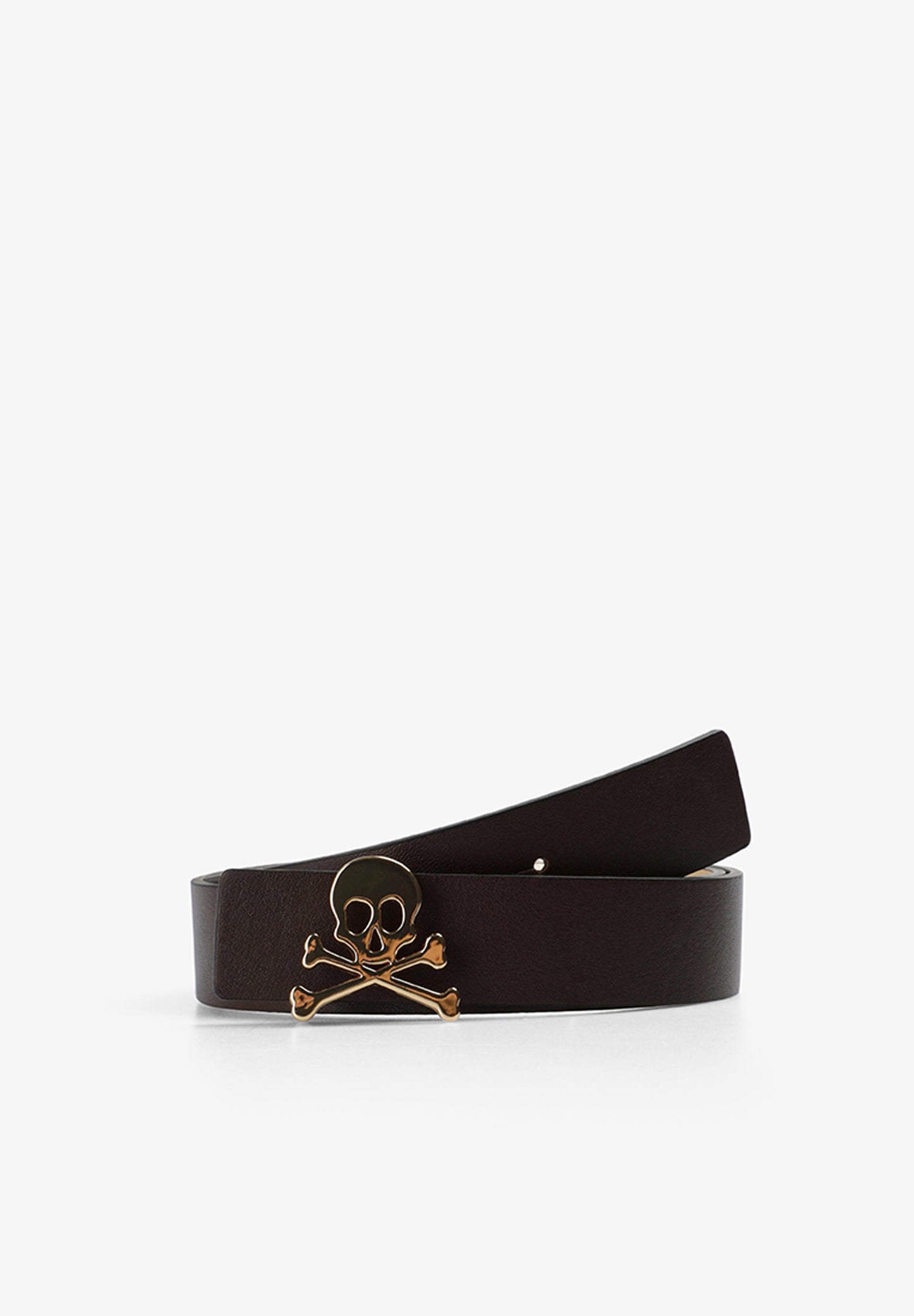 REVERSIBLE LEATHER BELT WITH SKULL
