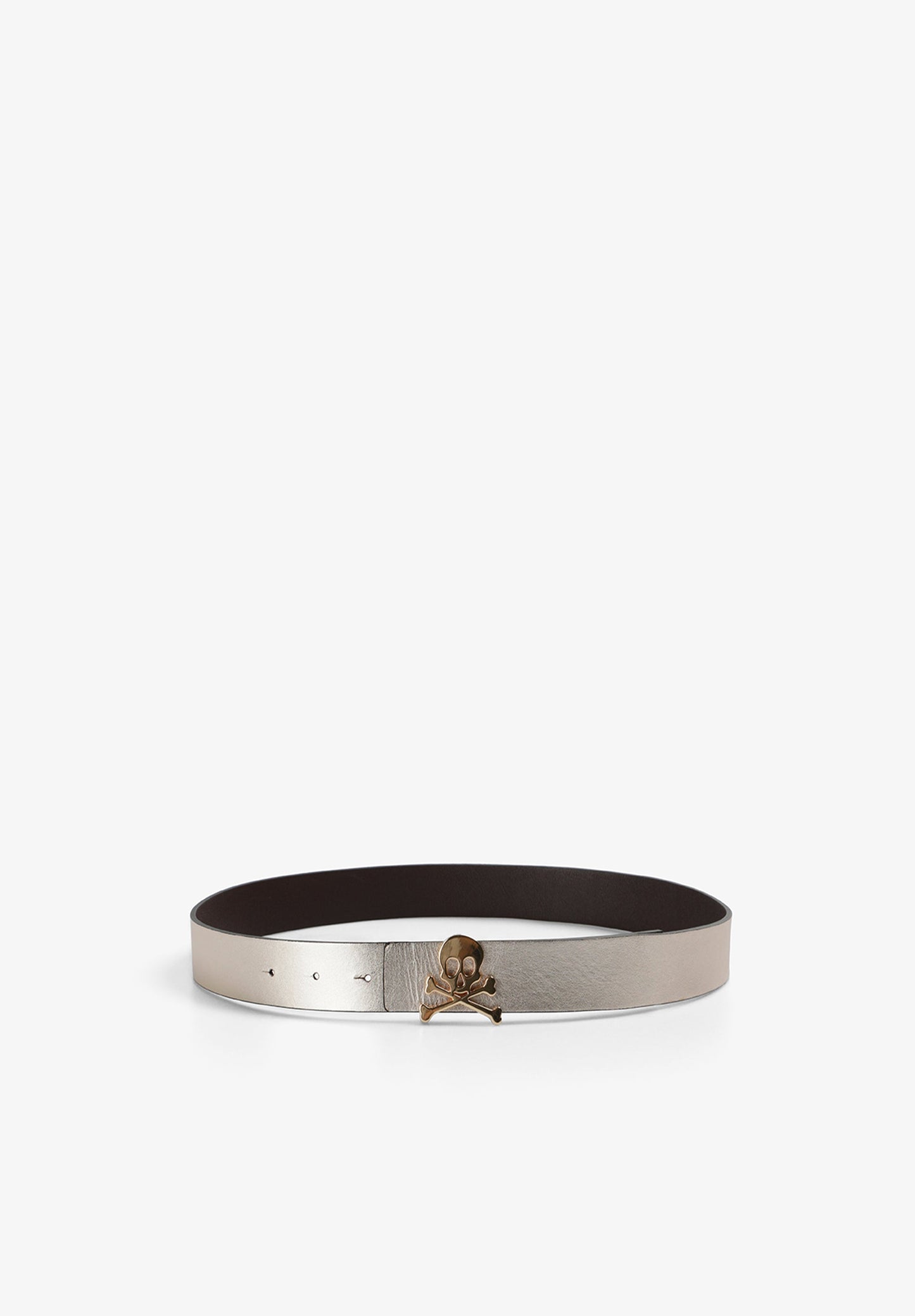 REVERSIBLE LEATHER BELT WITH SKULL