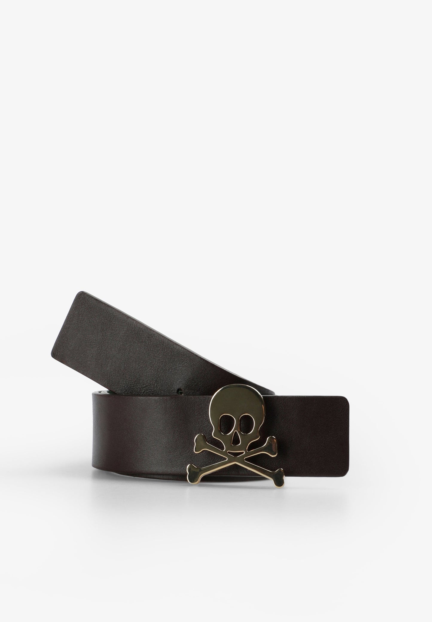 REVERSIBLE LEATHER BELT WITH SKULL