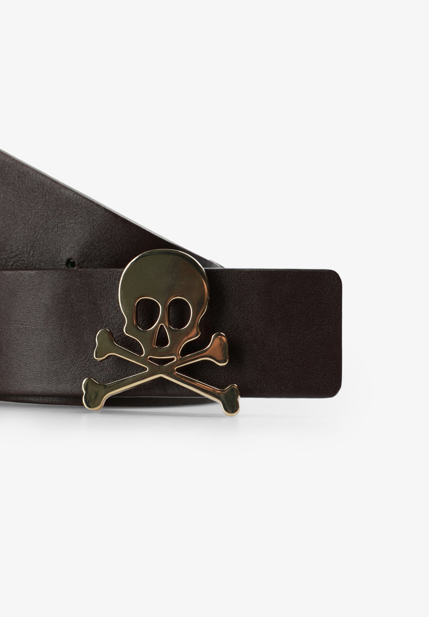 REVERSIBLE LEATHER BELT WITH SKULL
