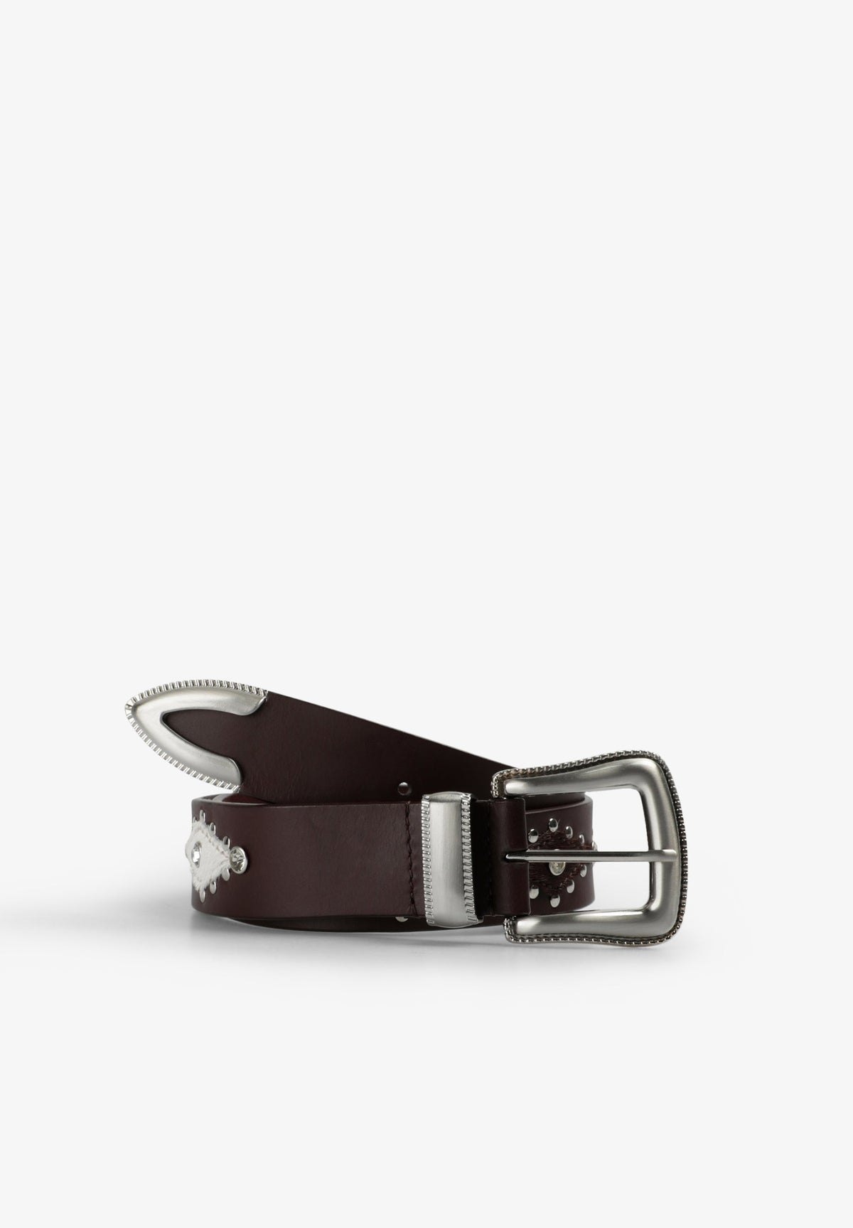 STUDDED DIAMOND TEXTURED WEAVE BELT