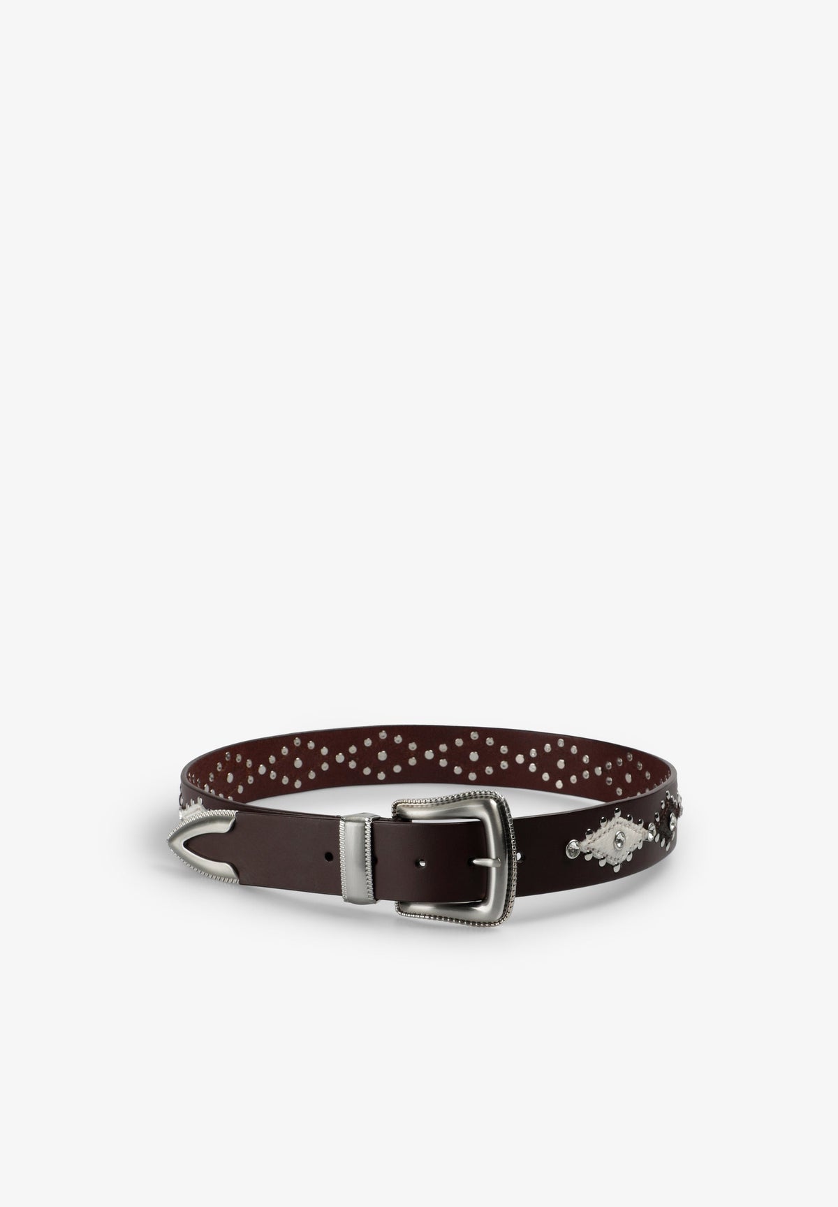 STUDDED DIAMOND TEXTURED WEAVE BELT