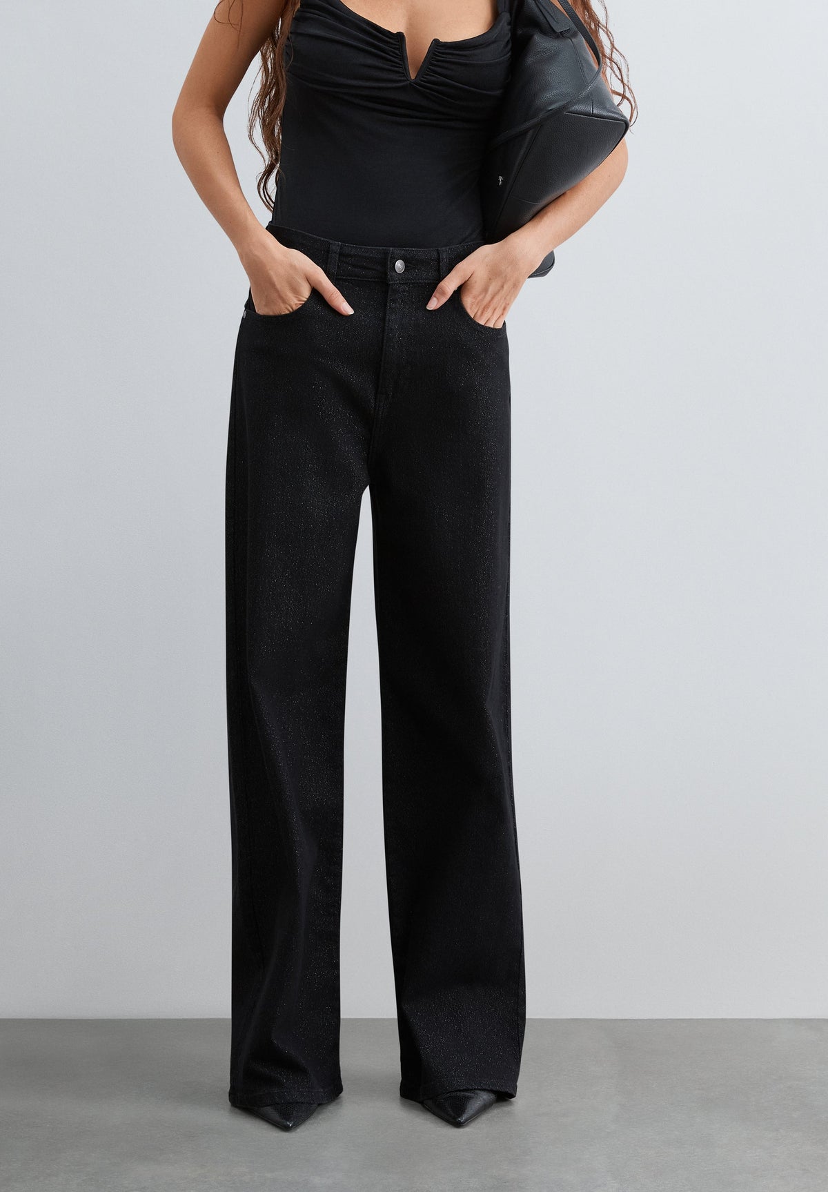 WIDE LEG GLITTER JEANS