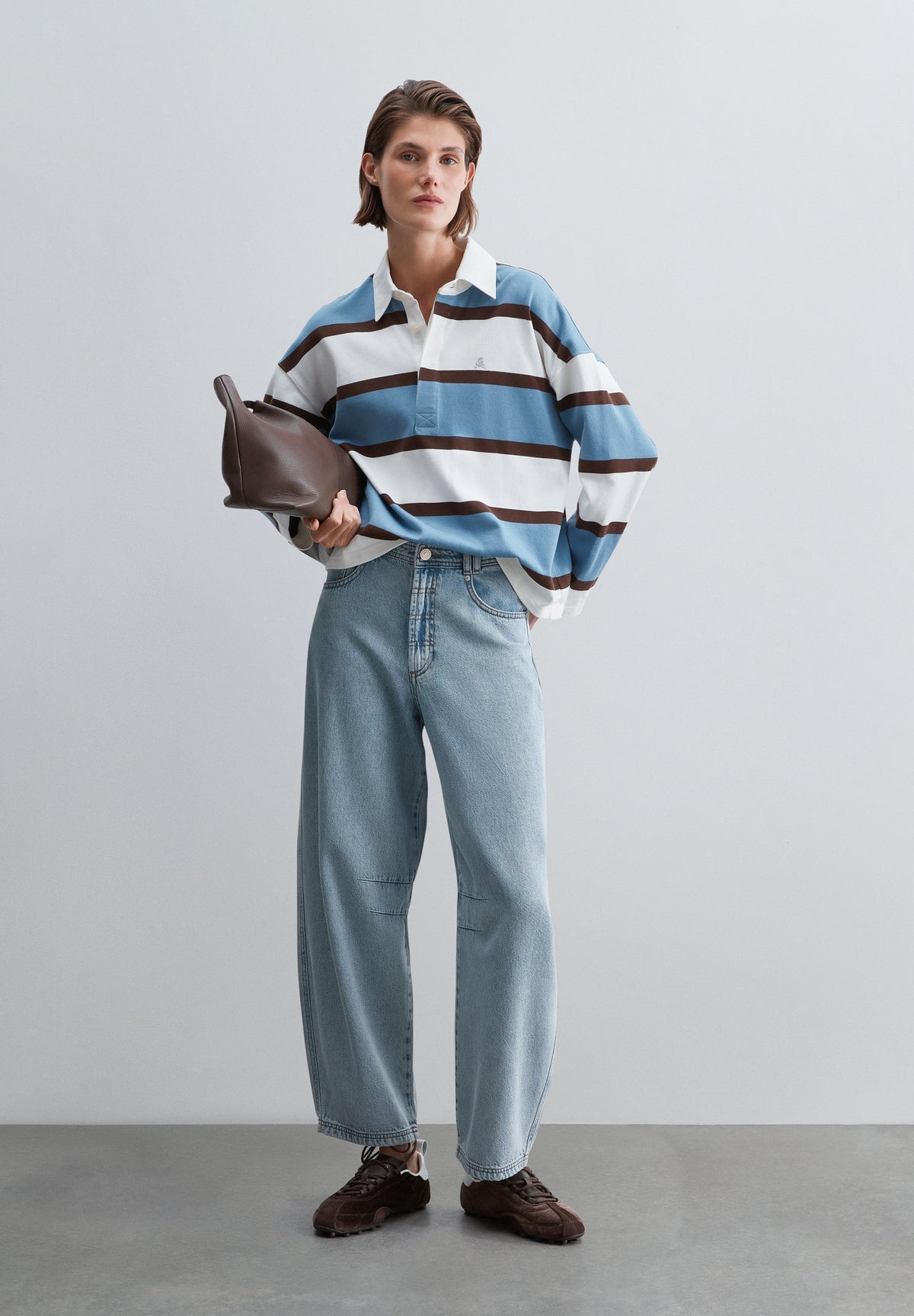STRIPED POLO SWEATSHIRT