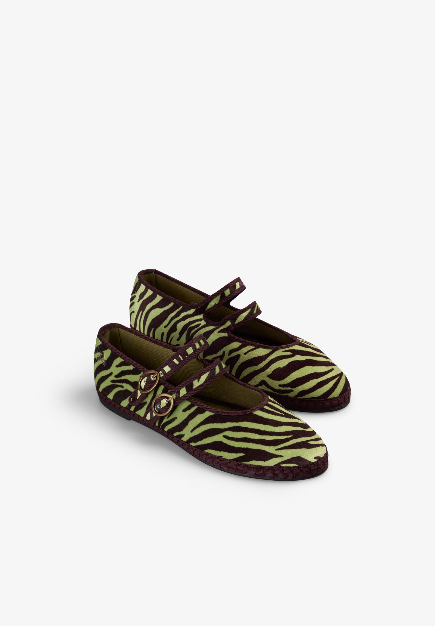 ANIMAL PRINT VELVET BALLET FLATS