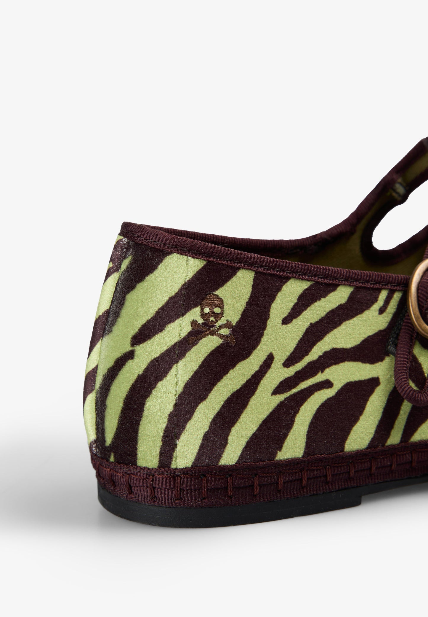 ANIMAL PRINT VELVET BALLET FLATS