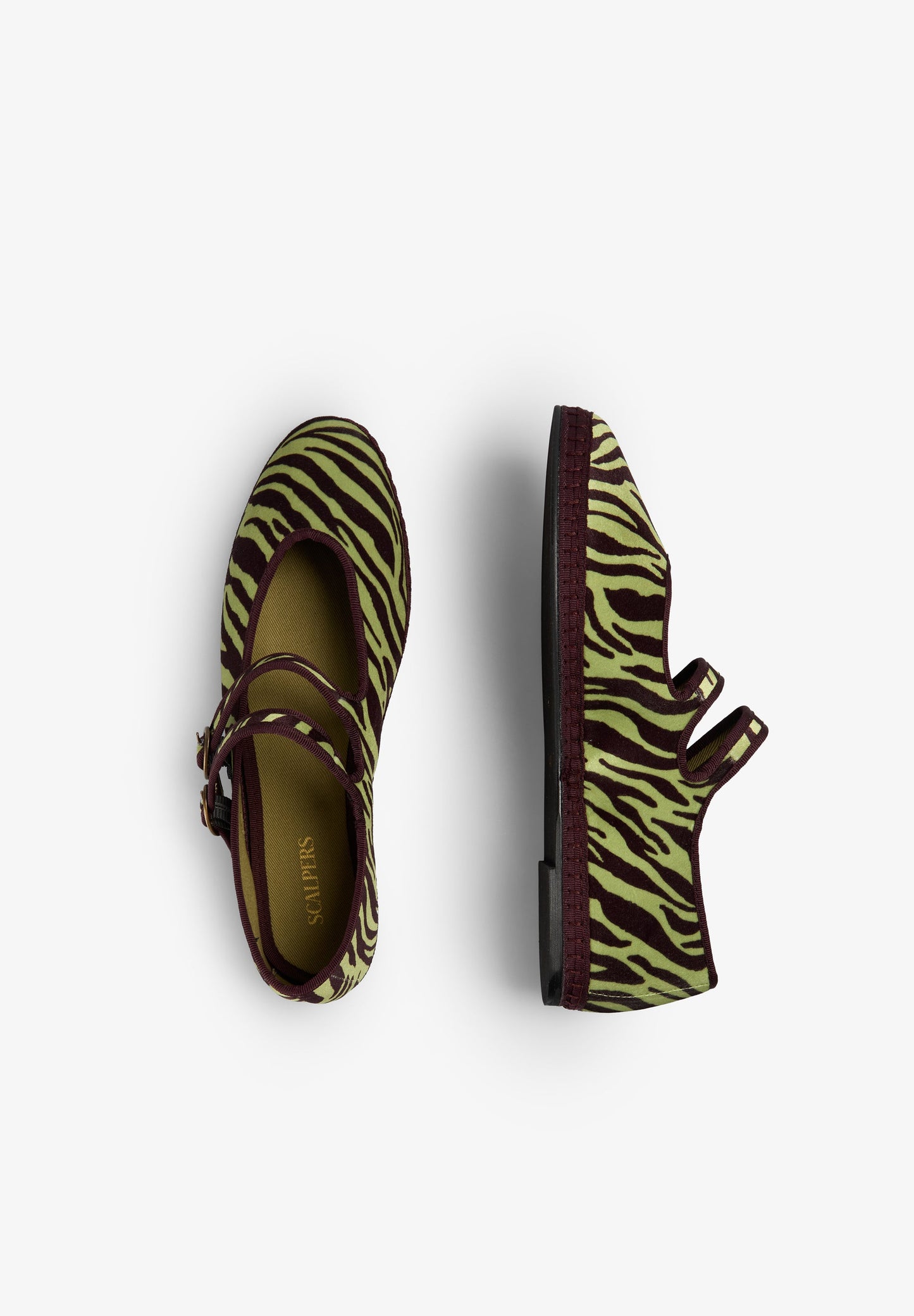 ANIMAL PRINT VELVET BALLET FLATS