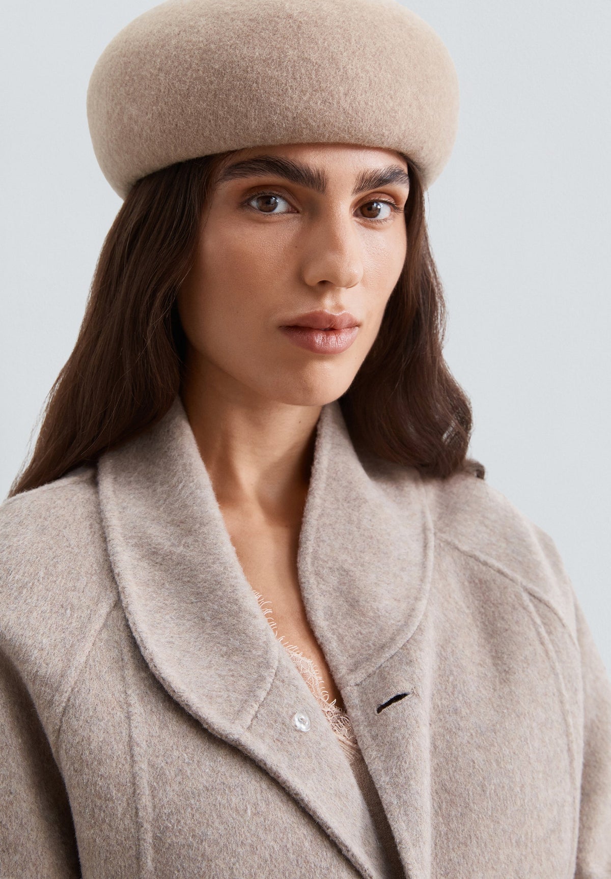 FLAT-TOPPED WOOL HAT